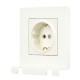 Günsan Eqona Fildişi Beyazı Pratik Fiş Tutucu Topraklı Priz - Vidalı