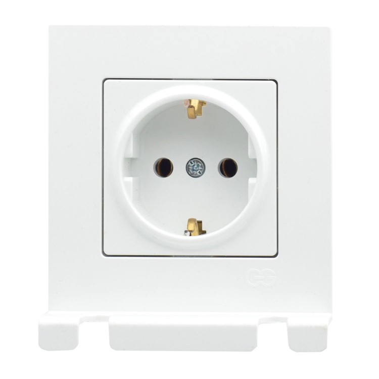 Günsan Eqona Beyaz Pratik Fiş Tutucu Topraklı Priz - Vidalı